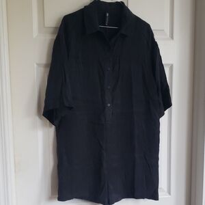 Zara Black Button-Up Jumpsuit